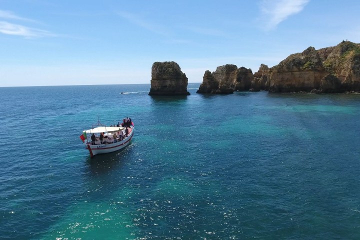 a small boat in a body of water